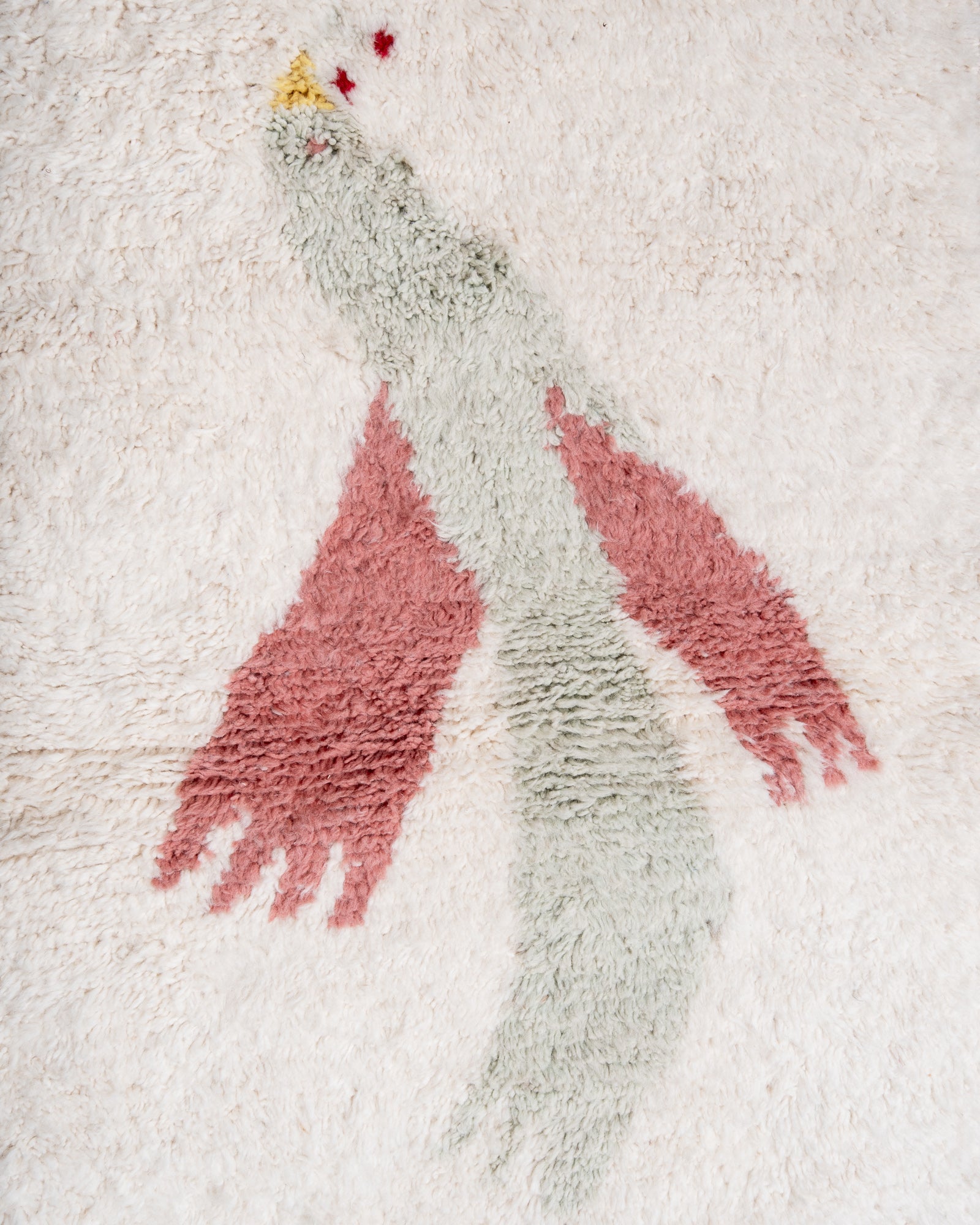 Modern, designer, handcrafted Berber rug from Morocco. Beniourain carpet with beautiful colours and patterns and fluffy wool texture.